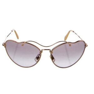 Miu Miu Purple Heart Butterfly Sunglasses | Gold Frame | Box + Velvet Pouch